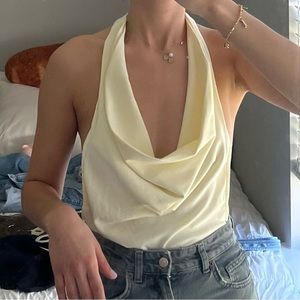 We wore what cowl halter bodysuit